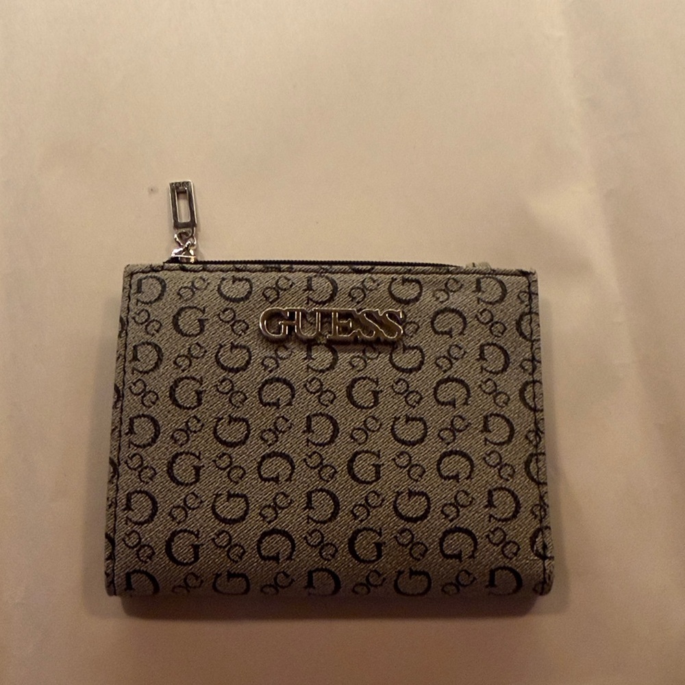 GUESS Black and Gray Monogram Wallet